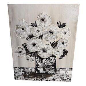 Original Artwork Acrylic’s On Canvas Impressionism Style Neutral Blooms 16" x 20